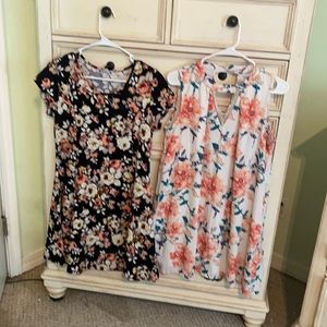 To pull over dresses one with button that halter top other one cap  sleeves